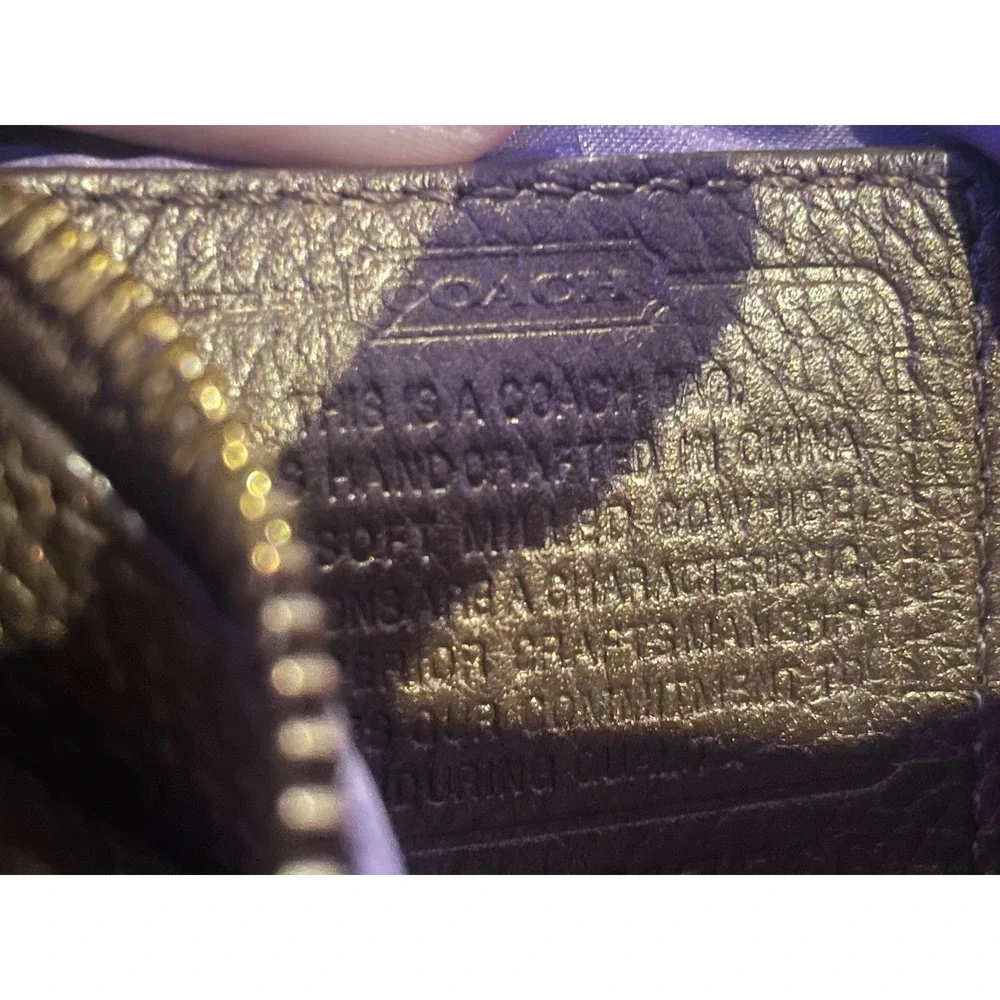 Coach Chelsea Metallic Mauve Leather Hobo Crossbody‎ Bag 17816 Purple Pewter